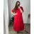 Women's Long Maxi Summer Casual Short Sleeve Dress (52/54/56 ONE SIZE) ITALIAN FASHION IMD24213 -   modrá petrolejová -   56/58