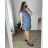 Women's summer short sleeve linen dress (M-3XL) ITALIAN FASHION IM422STELA-14/DU -   blue -   XL