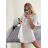 Women's Summer Cotton Short Sleeve Dress (S/M ONE SIZE) ITALIAN FASHION IM722253 S/M white