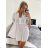 Women's Summer Cotton Short Sleeve Dress (S/M ONE SIZE) ITALIAN FASHION IM722253 S/M white