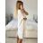 Women's Summer Cotton Short Sleeve Dress (S/M ONE SIZE) ITALIAN FASHION IM722253 S/M white