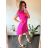 Summer long sleeve flowered women's dress (UNI S / L) ITALIAN FASHION IMK20150 44 růžová neon