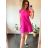 Summer long sleeve flowered women's dress (UNI S / L) ITALIAN FASHION IMK20150 44 růžová neon