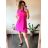 Summer long sleeve flowered women's dress (UNI S / L) ITALIAN FASHION IMK20150 44 růžová neon