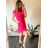 Summer long sleeve flowered women's dress (UNI S / L) ITALIAN FASHION IMK20150 36 dark pink