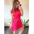Summer long sleeve flowered women's dress (UNI S / L) ITALIAN FASHION IMK20150 36 dark pink
