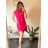 Summer long sleeve flowered women's dress (UNI S / L) ITALIAN FASHION IMK20150 36 dark pink