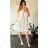 Women's Long Sleeve Hoodie Dress (S / M ONE SIZE) ITALIAN FASHION IMWA216095 white S / M