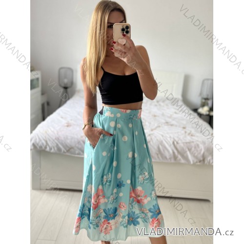 Women's Medium Length Skirt (S/M ONE SIZE) ITALIAN FASHION IMM23HG3154 -   turquoise -   S / M
