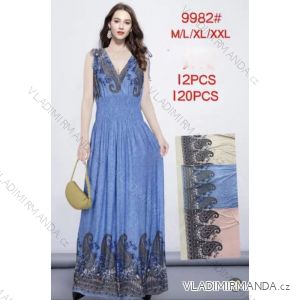 Women's Long Elegant Icecool Sleeveless Dress (S/ML/XL) ITALIAN FASHION AINUOSI IMB24Y1090