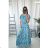 Women's Long Chiffon Short Sleeve Dress (S/M ONE SIZE) ITALIAN FASHION IMWGS231048