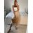 Women's Elegant Long Sleeve Dress (S / M ONE SIZE) ITALIAN FASHION IMWP21u3727 -   beige -   S / M