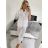Women's Long Chiffon Short Sleeve Dress (S/M ONE SIZE) ITALIAN FASHION IMWGM23456 -   modrá džínová -   M / L