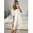 Women's Summer Cotton Short Sleeve Dress (S/M ONE SIZE) ITALIAN FASHION IM722253 S/M white
