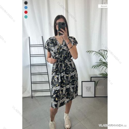 Women's Long Chiffon Short Sleeve Dress (S/M ONE SIZE) ITALIAN FASHION IMWGS231048