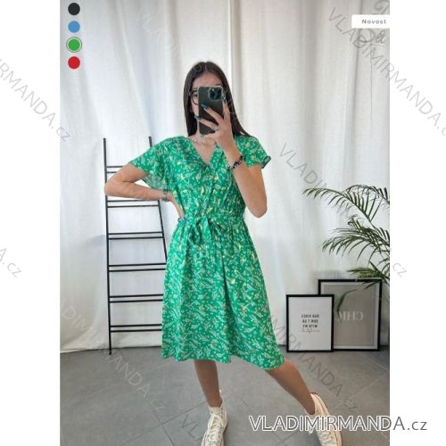 Women's Long Chiffon Short Sleeve Dress (S/M ONE SIZE) ITALIAN FASHION IMWGS231048