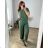 Women's Summer Tunic and Pants Set (S/M/L ONE SIZE) ITALIAN FASHION IM424200/DU - Petrol Blue - M/L