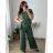 Women's Summer Tunic and Pants Set (S/M/L ONE SIZE) ITALIAN FASHION IM424200/DU - Petrol Blue - M/L