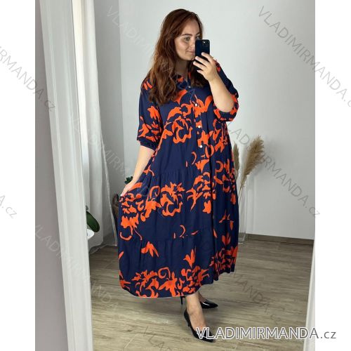 Women's Long Chiffon Short Sleeve Dress (S/M ONE SIZE) ITALIAN FASHION IMWGS231048