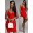 Šaty mini letní na ramínka dámské (S/M ONE SIZE) ITALSKÁ MÓDA IMD22376 black S / M