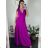 Women's Long Chiffon Short Sleeve Dress (S/M ONE SIZE) ITALIAN FASHION IMWGS231048
