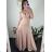Women's Long Chiffon Short Sleeve Dress (S/M ONE SIZE) ITALIAN FASHION IMWGS231048