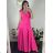 Women's Long Chiffon Short Sleeve Dress (S/M ONE SIZE) ITALIAN FASHION IMWGS231048