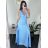 Women's Long Chiffon Short Sleeve Dress (S/M ONE SIZE) ITALIAN FASHION IMWGS231048