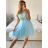 Women's Short Casual Short Sleeve Dress (S/M ONE SIZE) ITALIAN FASHION IMPSH236544 S / M Light blue
