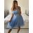 Women's Strapless Short Party Dress (S/M ONE SIZE) ITALIAN FASHION IMPSH23C662 red S / M