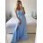 Women's Long Chiffon Short Sleeve Dress (S/M ONE SIZE) ITALIAN FASHION IMWGS231048