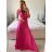 Women's Long Chiffon Short Sleeve Dress (S/M ONE SIZE) ITALIAN FASHION IMWGS231048