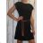 Casual Short Sleeve Dress (UNI S-L) ITALIAN FASHION IMD20328 black M / L