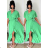 Women's Long Chiffon Short Sleeve Dress (S/M ONE SIZE) ITALIAN FASHION IMWGS231048 -   Green
 -   52/54