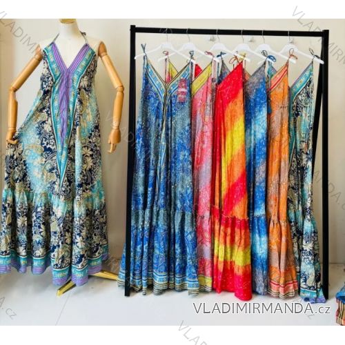 Women's Long Summer Sleeveless Dress (S/M ONE SIZE) ITALIAN FASHION IMPEM24BO203G