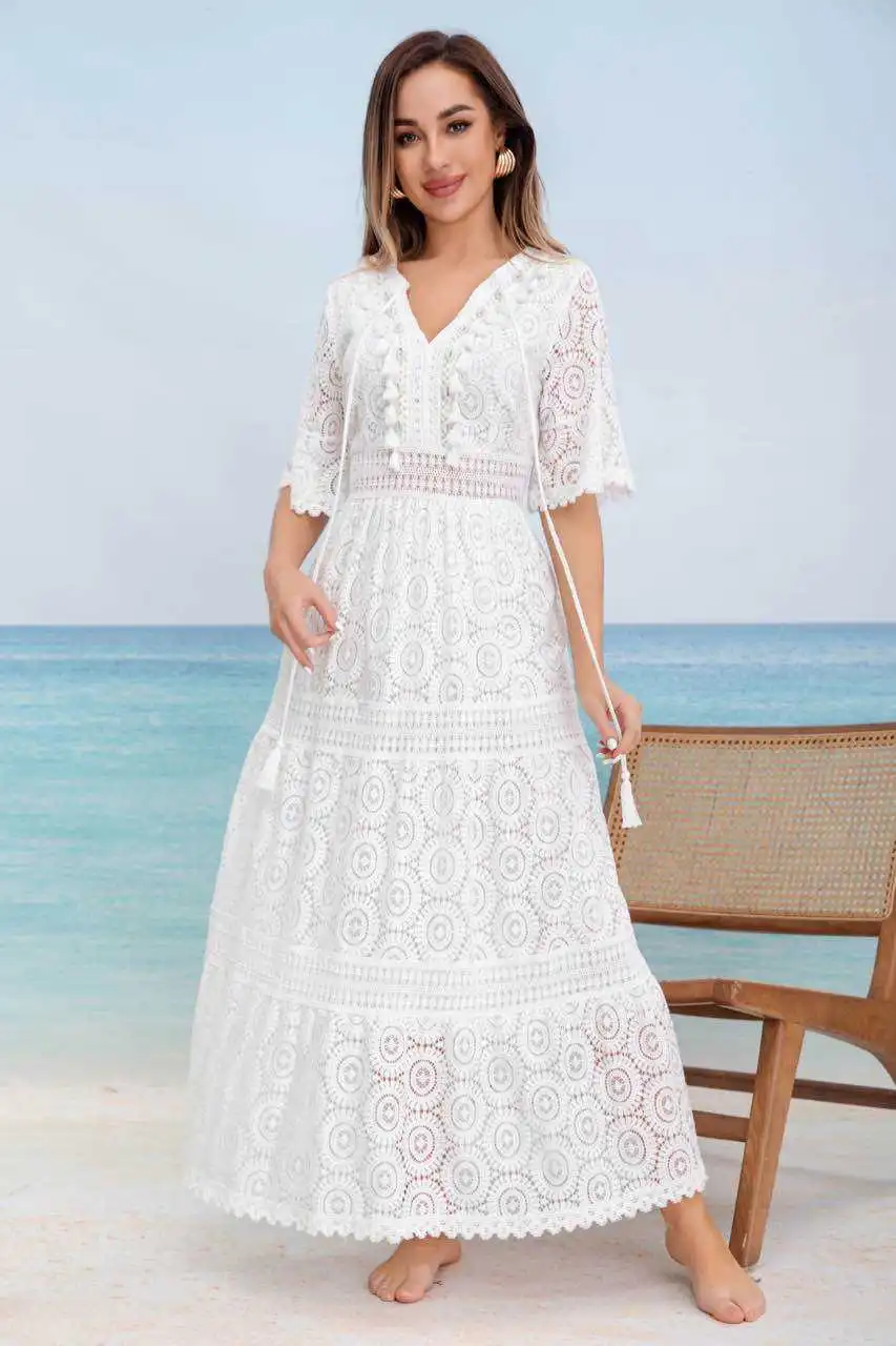 Women's 3/4 Long Sleeve Summer Dress (S/M ONE SIZE) INDIAN FASHION IMPEM23R9923