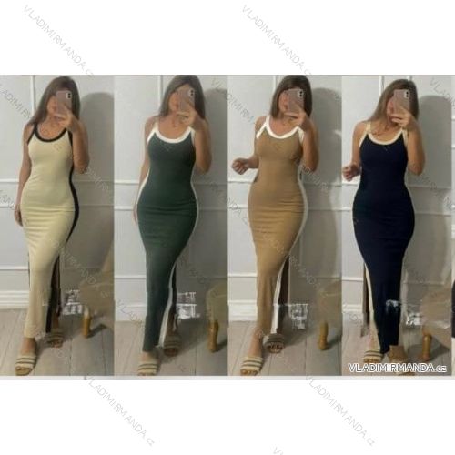 Satin Women's Long Summer Strapless Dress (S / M / L ONE SIZE) ITALIAN FASHION IMM22694