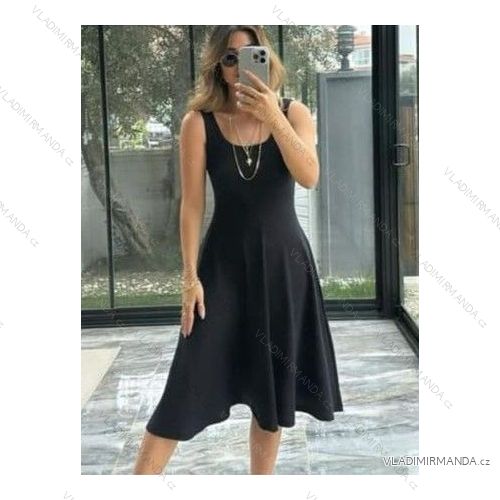 Šaty dlouhé letní saténové na ramínka dámské (UNI S/M) ITALSKÁ MÓDA IMM204431