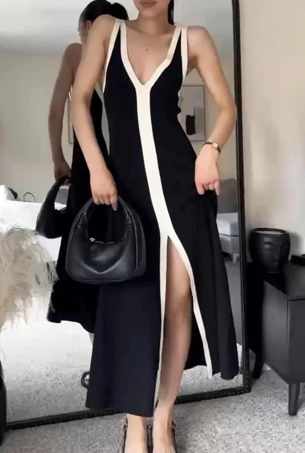 Women's Long Sleeveless Summer Dress (S/M ONE SIZE) ITALIAN FASHION IMPBB233449lx