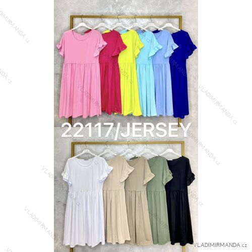 Women's Long Chiffon Short Sleeve Dress (S/M ONE SIZE) ITALIAN FASHION IMWGS231048