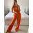 Women's Long Elegant Long Sleeve Jumpsuit (S/M ONE SIZE) ITALIAN FASHION IMWA23289 -   oranžová -   S / M