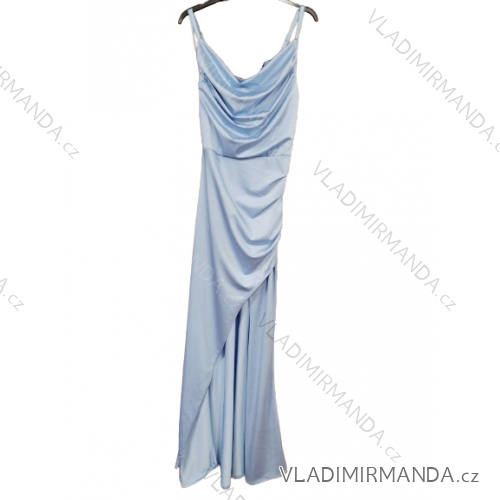 Elegant formal dress with straps for women (S / M ONE SIZE) ITALIAN FASHION IM321576 -   Light blue -   S / M