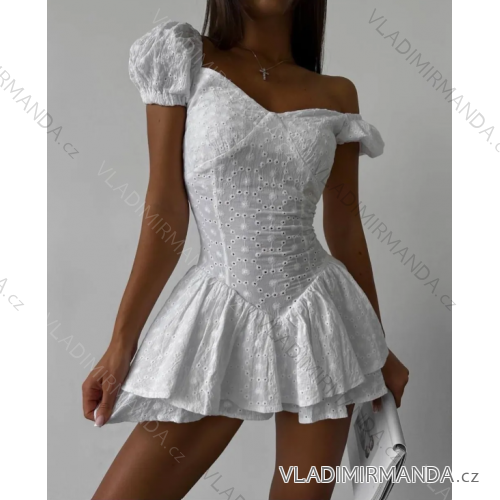 Women's Summer Lace Short Sleeve Boho Dress (S/M ONE SIZE) ITALIAN FASHION IMPMD2385835