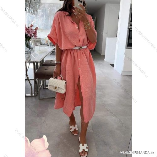 Women's Long Chiffon Short Sleeve Dress (S/M ONE SIZE) ITALIAN FASHION IMWGS231048