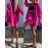 Women's Summer Oversized Tunic Shirt Long Sleeve and Shorts Set (S/M/L ONE SIZE) ITALIAN FASHION IMWMY24606