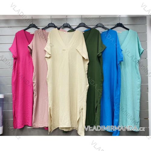 Women's Long Chiffon Short Sleeve Dress (S/M ONE SIZE) ITALIAN FASHION IMWGS231048