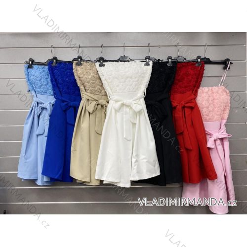 Women's Long Chiffon Short Sleeve Dress (S/M ONE SIZE) ITALIAN FASHION IMWGS231048