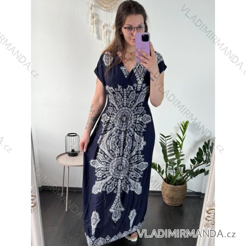 Women's long summer icecool sleeveless dress (M/L-XL/2XL) AINUOSI ITALIAN FASHION IMB23H01/DUR