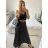 Women's Long Chiffon Short Sleeve Dress (S/M ONE SIZE) ITALIAN FASHION IMWGS231048 -   black -   S / M