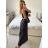 Women's Long Chiffon Short Sleeve Dress (S/M ONE SIZE) ITALIAN FASHION IMWGS231048 -   black -   S / M